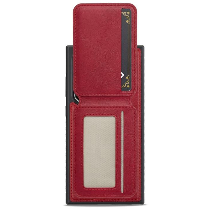 LC.imeeke - LC.IMEEKE L3 Samsung Galaxy S23 Ultra Fodral KonstLäder - Röd