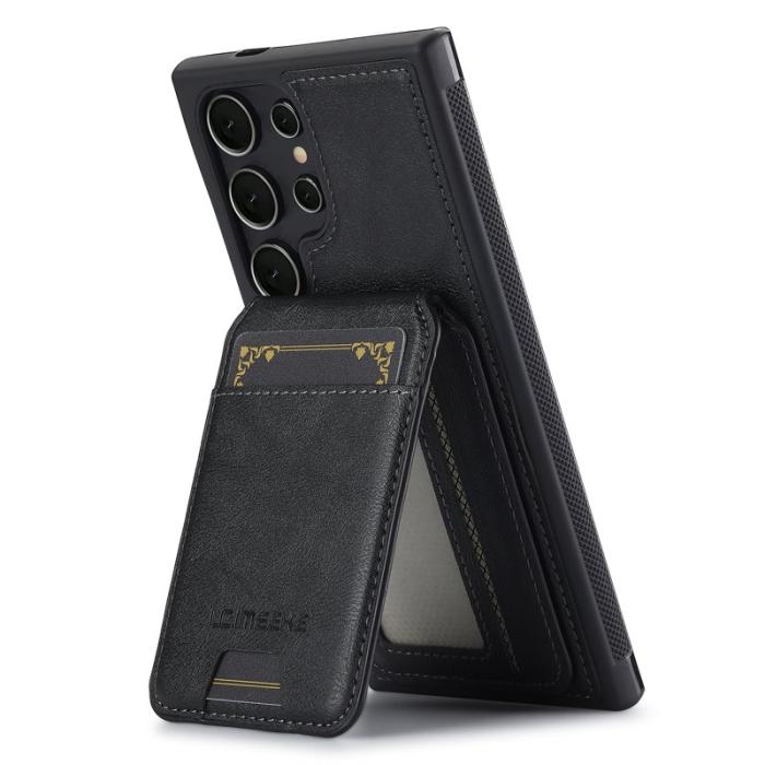 LC.imeeke - LC.IMEEKE L3 Samsung Galaxy S23 Ultra Fodral Äkta läder - Svart