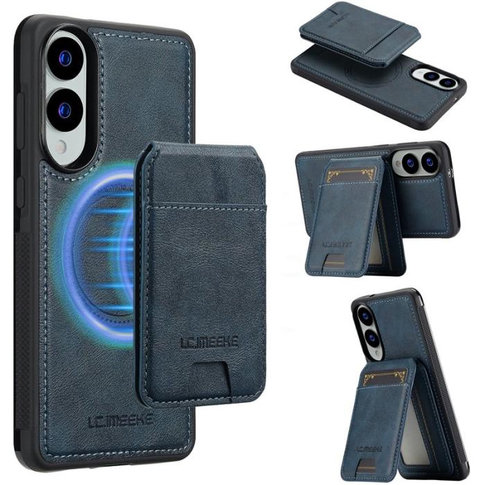 LC.imeeke - LC.IMEEKE L3 Samsung Galaxy S25 Edge Fodral KonstLäder - Blå