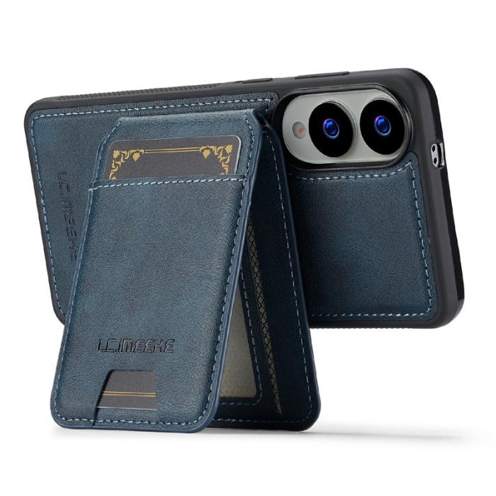 LC.imeeke - LC.IMEEKE L3 Samsung Galaxy S25 Edge Fodral KonstLäder - Blå