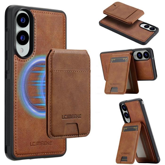 LC.imeeke - LC.IMEEKE L3 Samsung Galaxy S25 Edge Fodral - Äkta läder - Brun