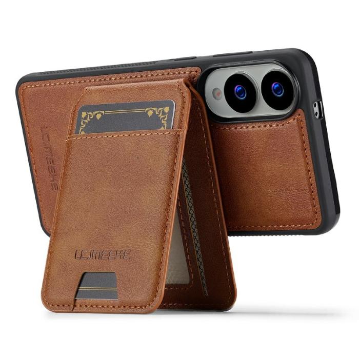 LC.imeeke - LC.IMEEKE L3 Samsung Galaxy S25 Edge Fodral - Äkta läder - Brun