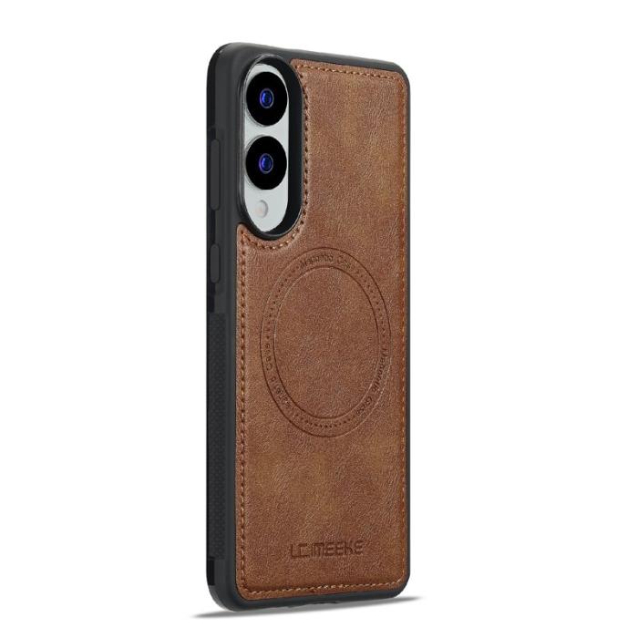 LC.imeeke - LC.IMEEKE L3 Samsung Galaxy S25 Edge Fodral - Äkta läder - Brun