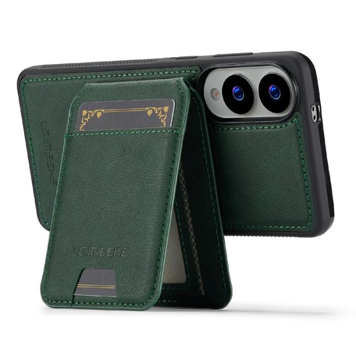 LC.imeeke - LC.IMEEKE L3 Samsung Galaxy S25 Edge Fodral KonstLäder - Grön