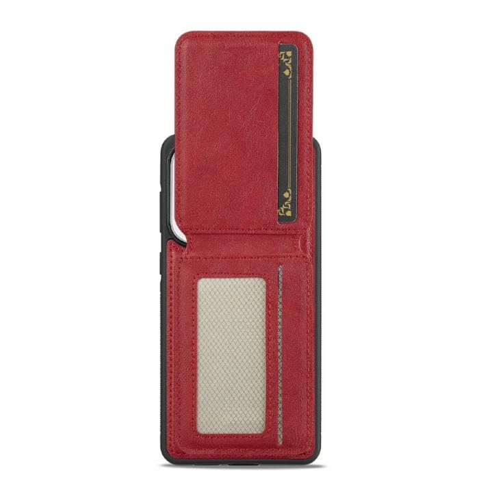 LC.imeeke - LC.IMEEKE L3 Samsung Galaxy S25 Edge Fodral Äkta läder - Röd