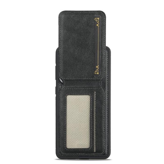 LC.imeeke - LC.IMEEKE L3 Samsung Galaxy S25 Edge Fodral KonstLäder - Svart