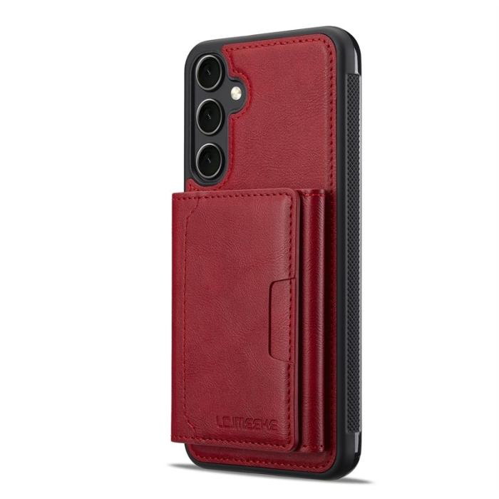 LC.imeeke - LC.IMEEKE L5 för Samsung Galaxy A17 Fodral Äkta läder - Röd