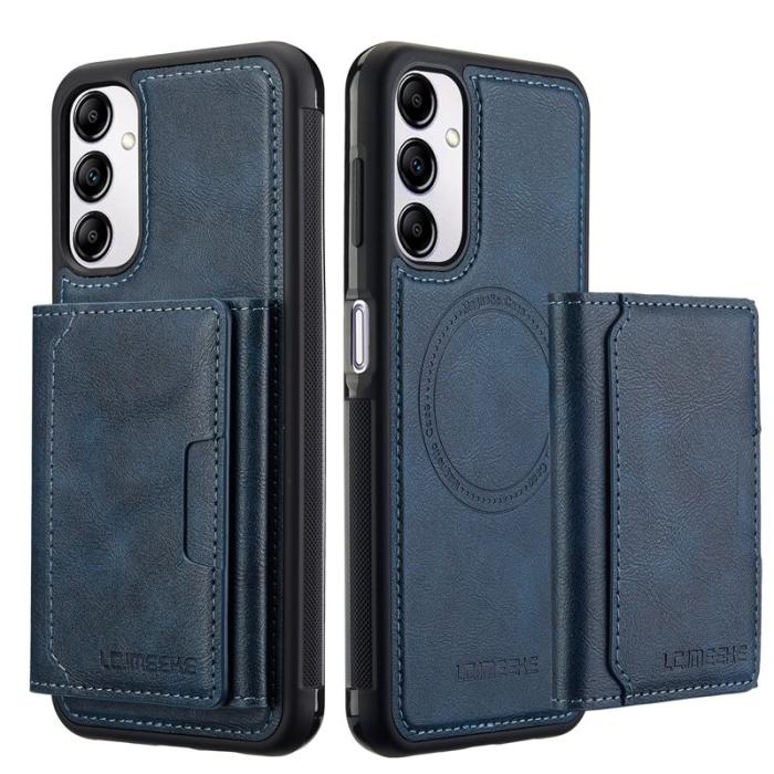 LC.imeeke - LC.IMEEKE L5 för Samsung Galaxy A34 5G Fodral Äkta läder - Blå