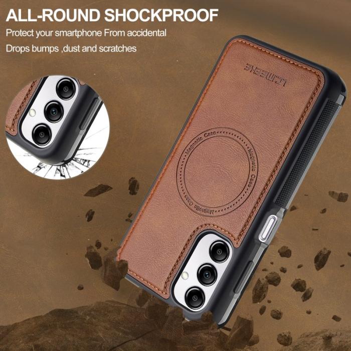 LC.imeeke - LC.IMEEKE L5 för Samsung Galaxy A54 5G Fodral Äkta läder - Brun