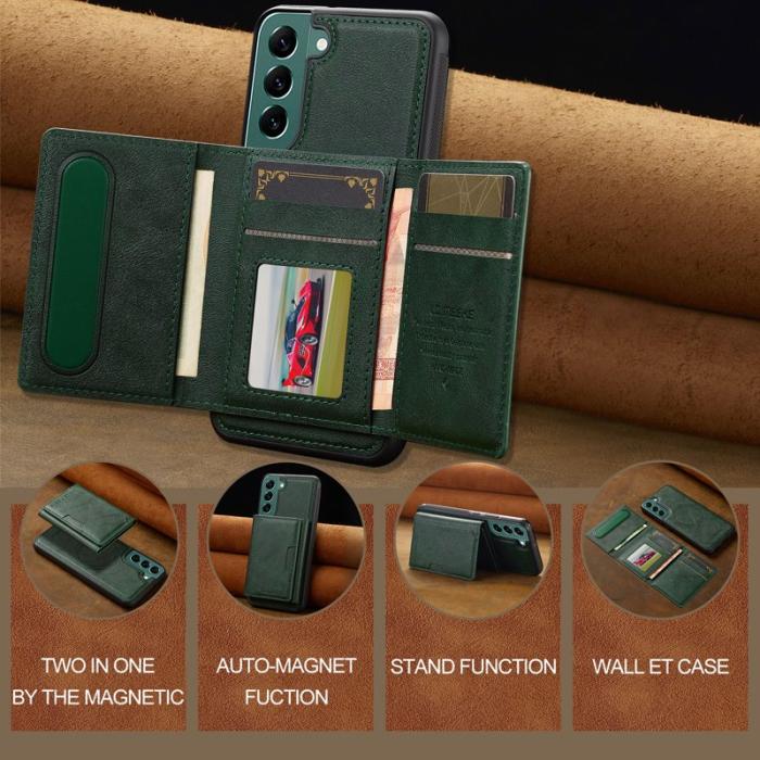 LC.imeeke - LC.IMEEKE L5 för Samsung Galaxy S21 FE 5G Fodral Äkta läder - Grön