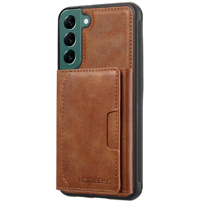 LC.imeeke - LC.IMEEKE L5 för Samsung Galaxy S22+ Fodral Äkta läder - Brun