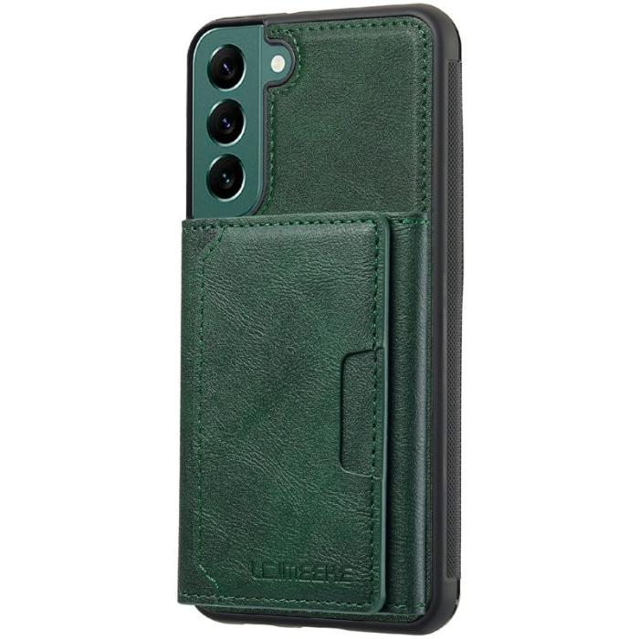LC.imeeke - LC.IMEEKE L5 för Samsung Galaxy S22+ Fodral Äkta läder - Grön