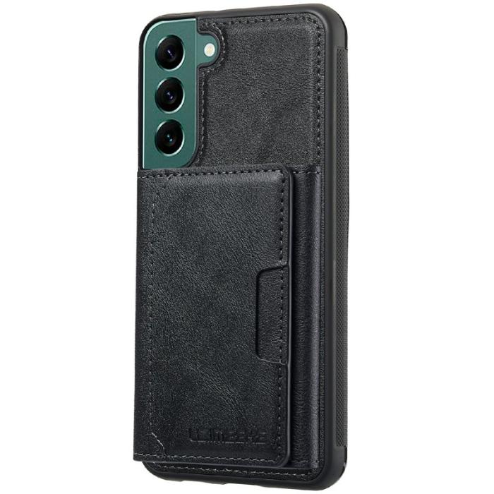 LC.imeeke - LC.IMEEKE L5 för Samsung Galaxy S22+ Fodral Äkta läder - Svart