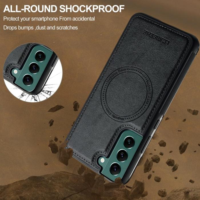 LC.imeeke - LC.IMEEKE L5 för Samsung Galaxy S22+ Fodral Äkta läder - Svart