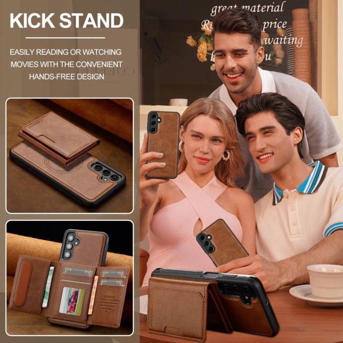 LC.imeeke - LC.IMEEKE L5 för Samsung Galaxy S23 FE Fodral Äkta läder - Brun