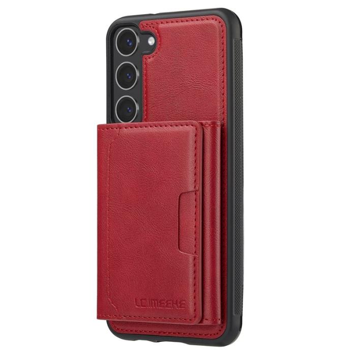 LC.imeeke - LC.IMEEKE L5 för Samsung Galaxy S23+ Fodral Äkta läder - Röd