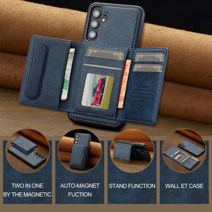 LC.imeeke - LC.IMEEKE L5 för Samsung Galaxy S25 Fodral Äkta läder - Blå