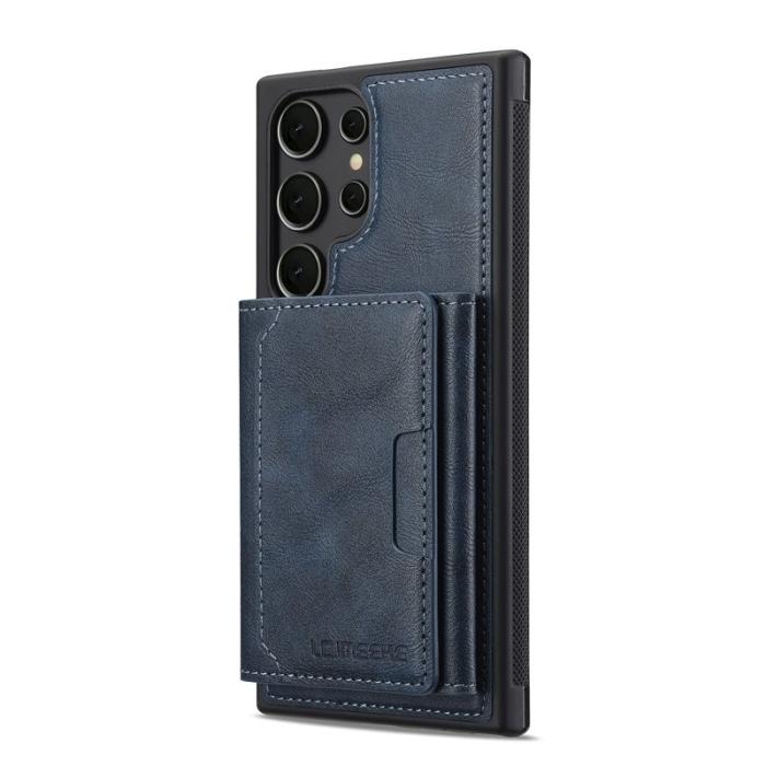 LC.imeeke - LC.IMEEKE L5 för Samsung Galaxy S25 Ultra Fodral Äkta läder - Blå