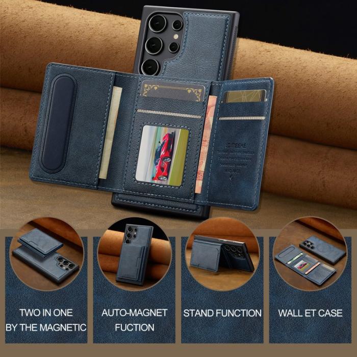 LC.imeeke - LC.IMEEKE L5 för Samsung Galaxy S25 Ultra Fodral Äkta läder - Blå