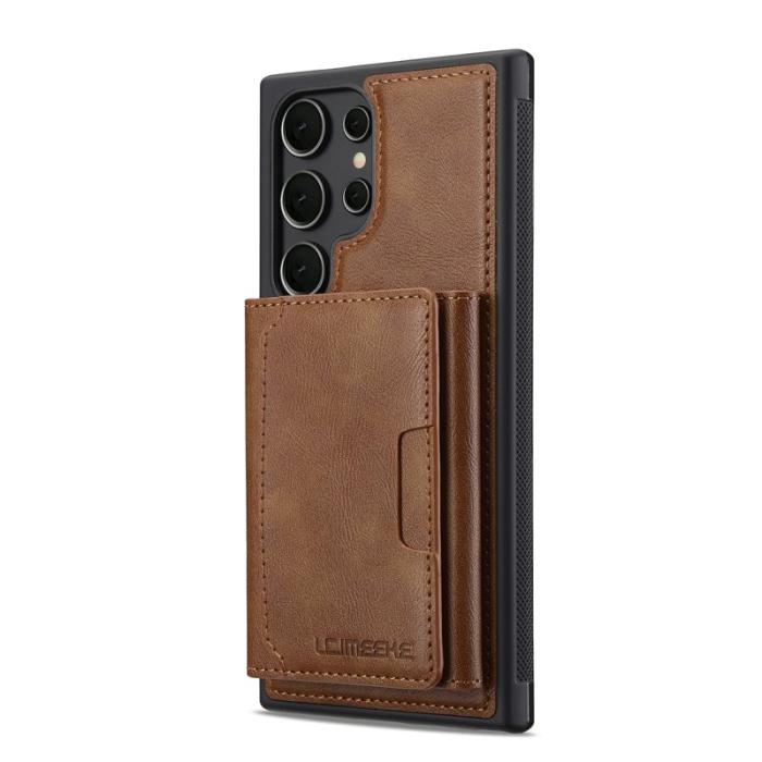 LC.imeeke - LC.IMEEKE L5 för Samsung Galaxy S25 Ultra Fodral Äkta läder - Brun