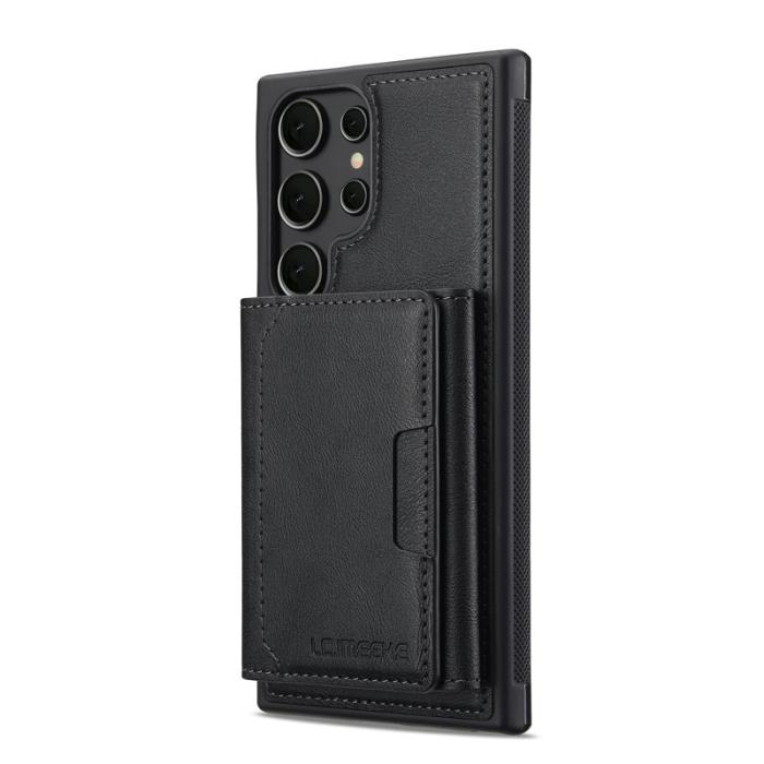 LC.imeeke - LC.IMEEKE L5 för Samsung Galaxy S25 Ultra Fodral Äkta läder - Svart