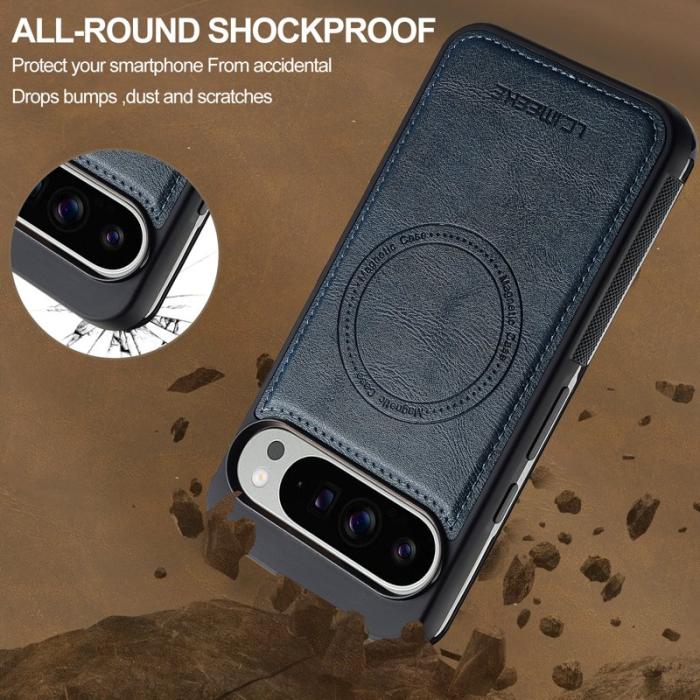 LC.imeeke - LC.IMEEKE L5 Fodral för Google Pixel 10 Pro Äkta läder - Blå