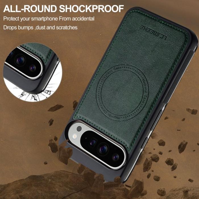 LC.imeeke - LC.IMEEKE L5 Fodral för Google Pixel 10 Pro Äkta läder - Grön