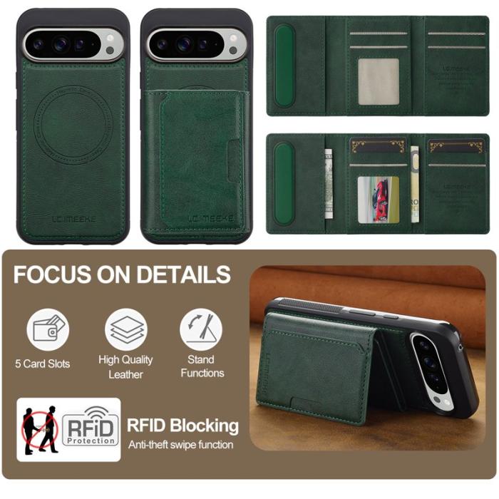 LC.imeeke - LC.IMEEKE L5 Fodral för Google Pixel 10 Pro XL - Äkta läder - Grön