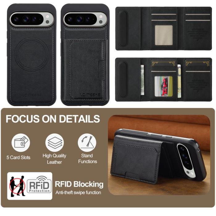 LC.imeeke - LC.IMEEKE L5 Fodral för Google Pixel 10 Pro XL - Äkta läder - Svart