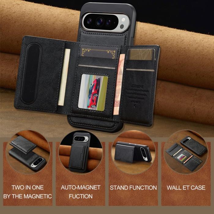 LC.imeeke - LC.IMEEKE L5 Fodral för Google Pixel 10 Pro XL - Äkta läder - Svart