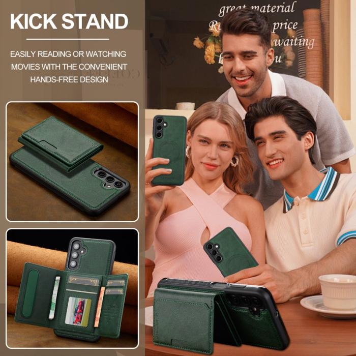 LC.imeeke - LC.IMEEKE L5 Fodral för Samsung Galaxy A16 Äkta läder - Grön