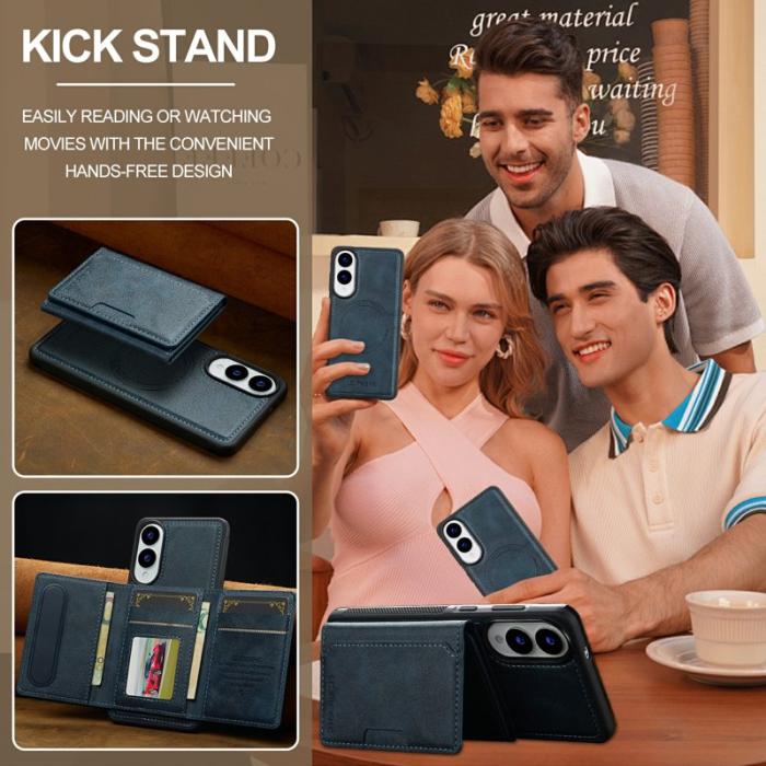 LC.imeeke - LC.IMEEKE L5 Fodral för Samsung Galaxy S25 Edge - KonstLäder - Blå