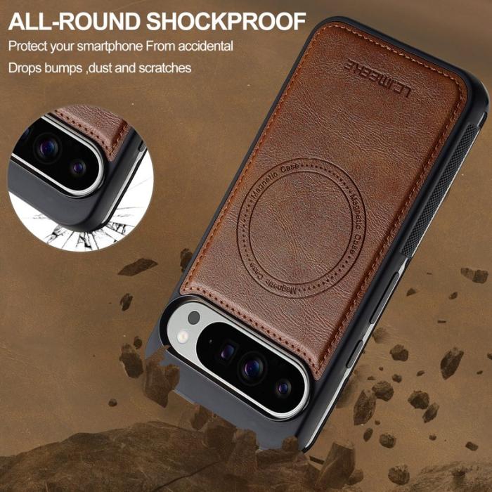 LC.imeeke - LC.IMEEKE L5 Google Pixel 10 Pro XL Fodral Äkta läder - Brun