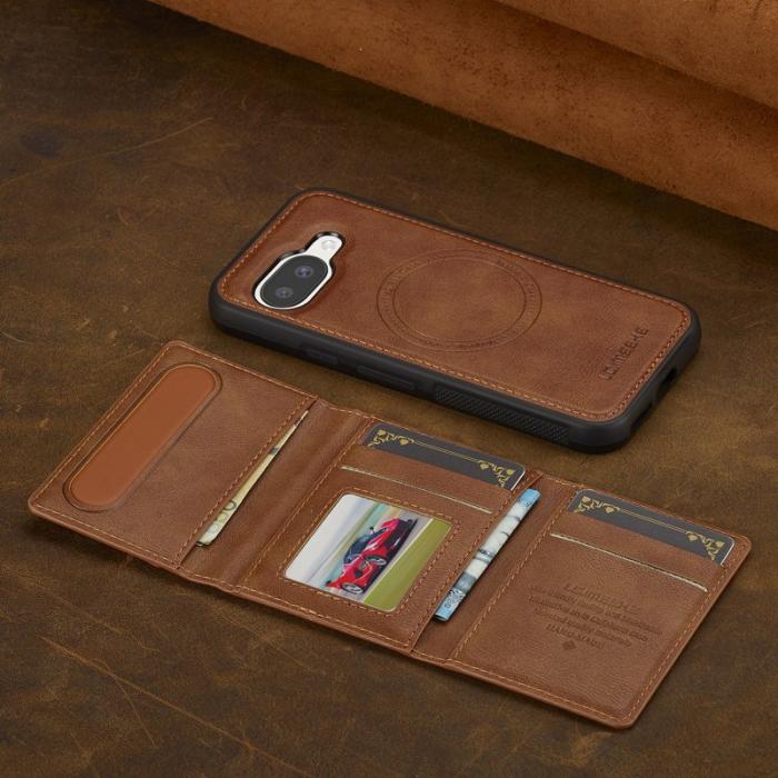 LC.imeeke - LC.IMEEKE L5 Google Pixel 9a Fodral Äkta läder - Brun