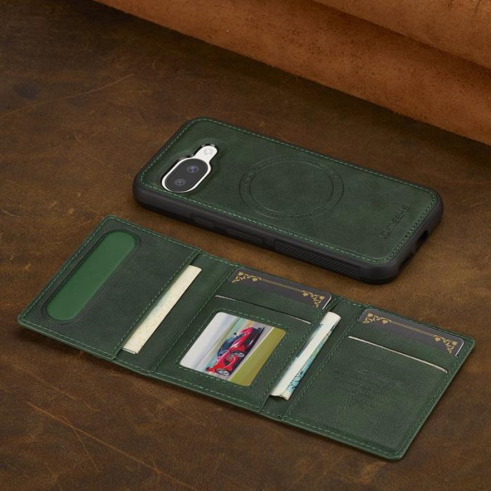 LC.imeeke - LC.IMEEKE L5 Google Pixel 9a Fodral Äkta läder - Grön