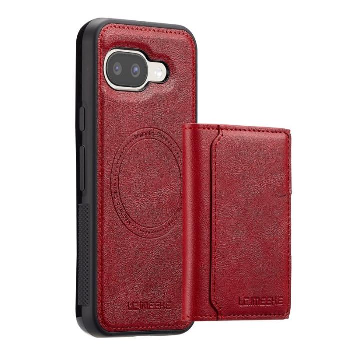 LC.imeeke - LC.IMEEKE L5 Google Pixel 9a Fodral Äkta läder - Röd
