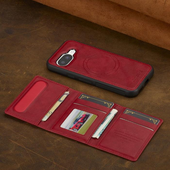 LC.imeeke - LC.IMEEKE L5 Google Pixel 9a Fodral Äkta läder - Röd