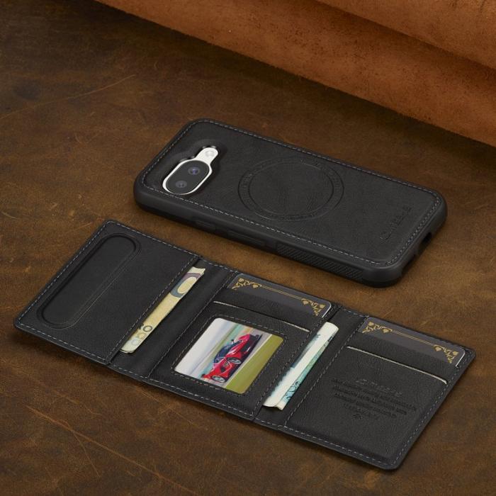 LC.imeeke - LC.IMEEKE L5 Google Pixel 9a Fodral Äkta läder - Svart