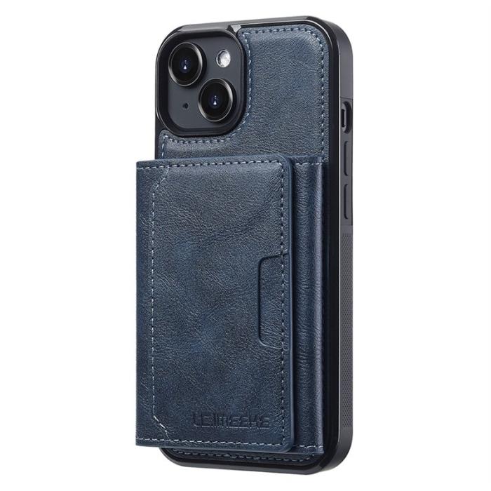 LC.imeeke - LC.IMEEKE L5 iPhone 13 Fodral Äkta läder - Blå