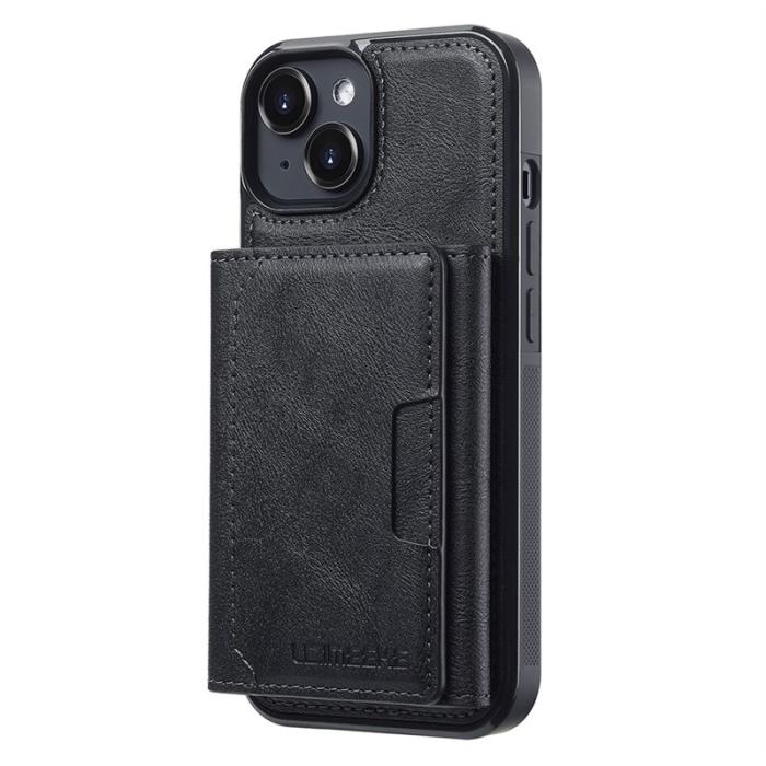 LC.imeeke - LC.IMEEKE L5 iPhone 13 Fodral Äkta läder - Svart