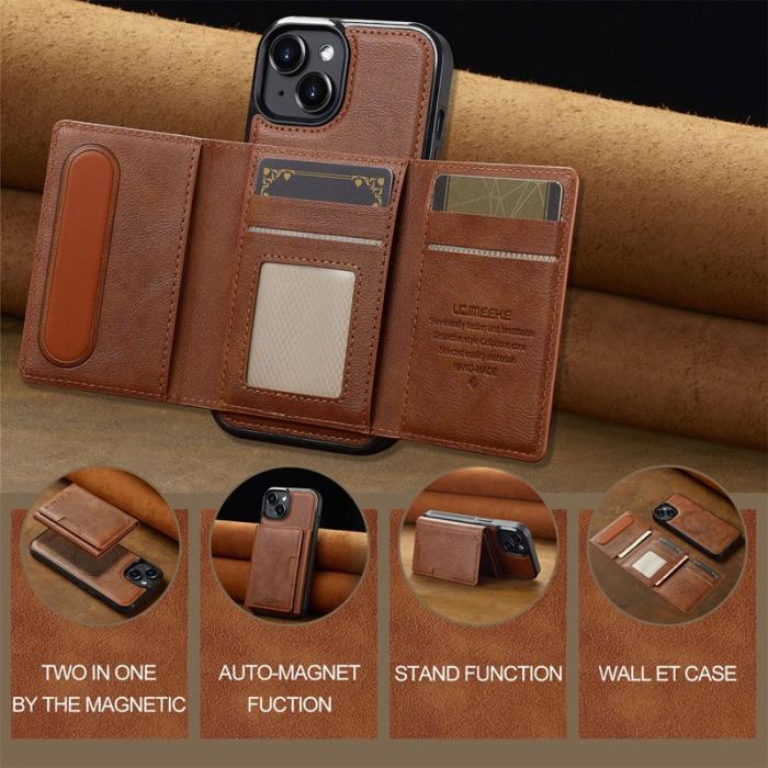 LC.imeeke - LC.IMEEKE L5 iPhone 13 mini Fodral Äkta läder - Brun