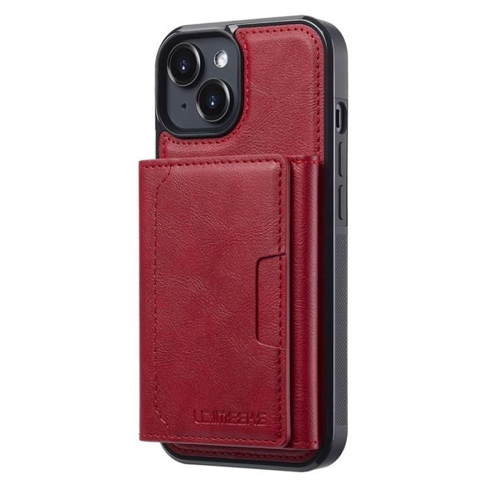 LC.imeeke - LC.IMEEKE L5 iPhone 14 Plus Fodral Äkta läder - Röd