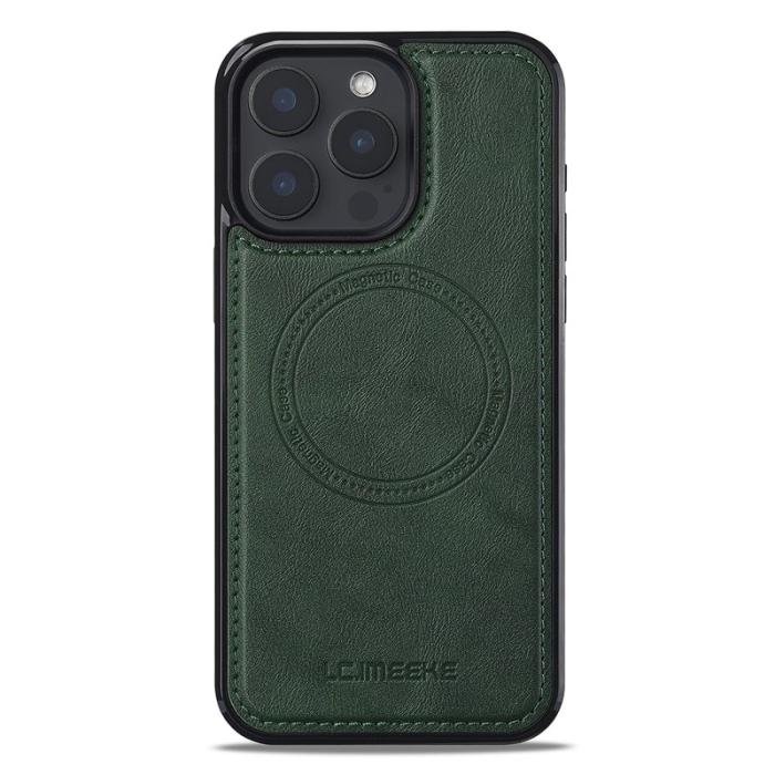 LC.imeeke - LC.IMEEKE L5 iPhone 15 Pro Max Fodral Äkta läder - Grön