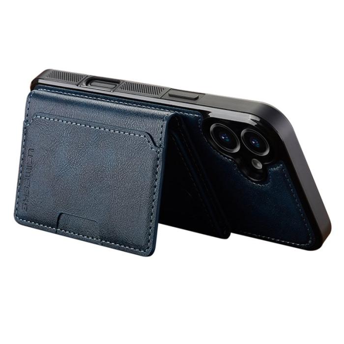 LC.imeeke - LC.IMEEKE L5 iPhone 16 Fodral Äkta läder - Blå