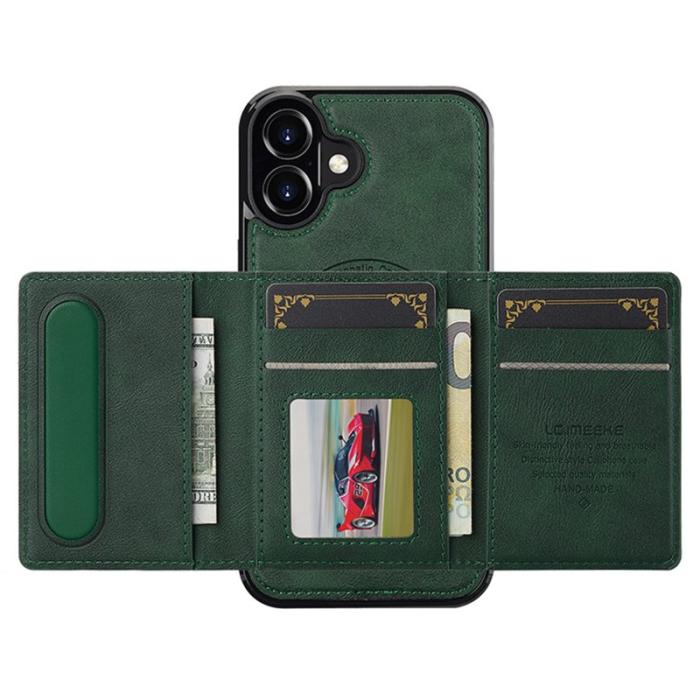 LC.imeeke - LC.IMEEKE L5 iPhone 16 Fodral Äkta läder - Grön