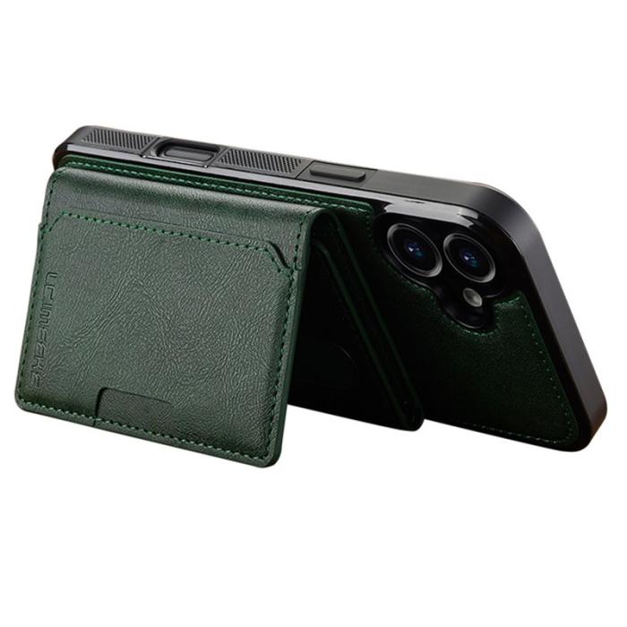 LC.imeeke - LC.IMEEKE L5 iPhone 16 Plus Fodral Äkta läder - Grön