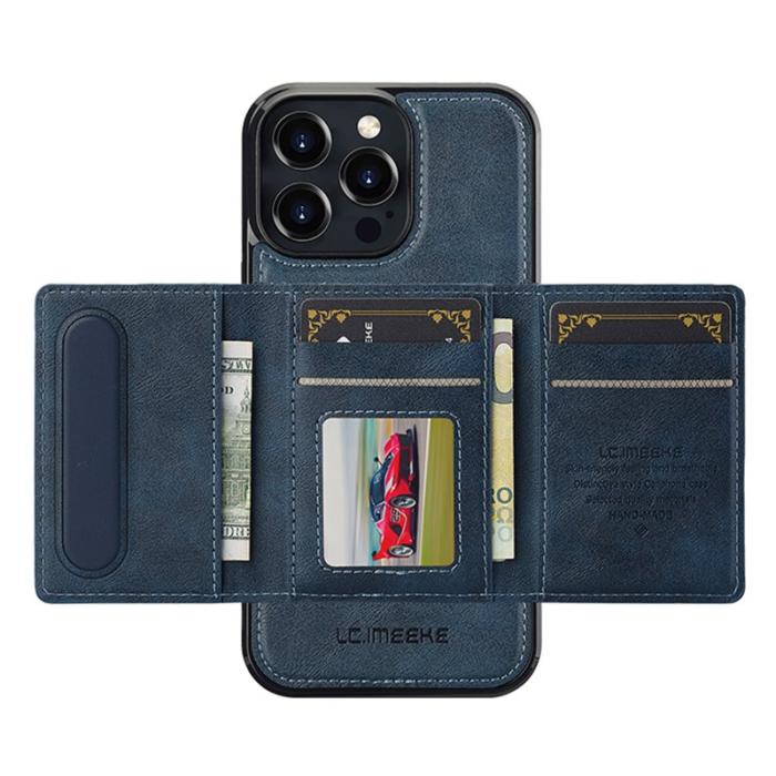 LC.imeeke - LC.IMEEKE L5 iPhone 16 Pro Fodral Äkta läder - Blå