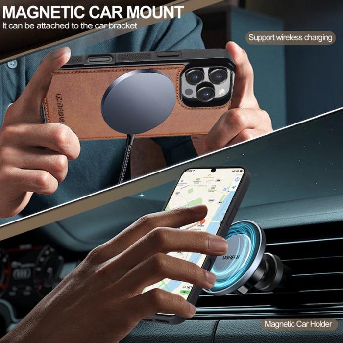 LC.imeeke - LC.IMEEKE L5 iPhone 16 Pro Fodral Äkta läder - Brun