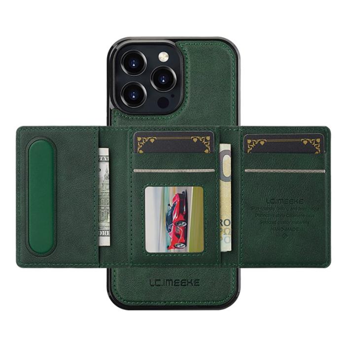 LC.imeeke - LC.IMEEKE L5 iPhone 16 Pro Fodral Äkta läder - Grön