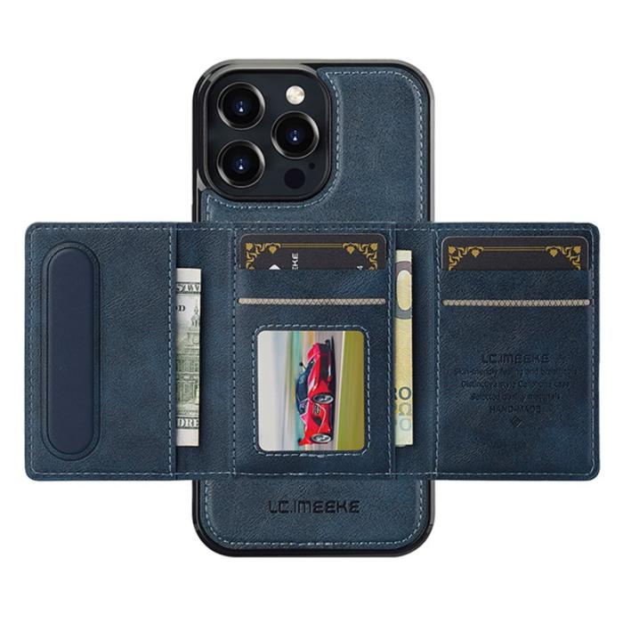 LC.imeeke - LC.IMEEKE L5 iPhone 16 Pro Max Fodral Äkta läder - Blå